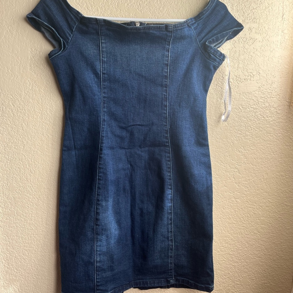 denim mini dress